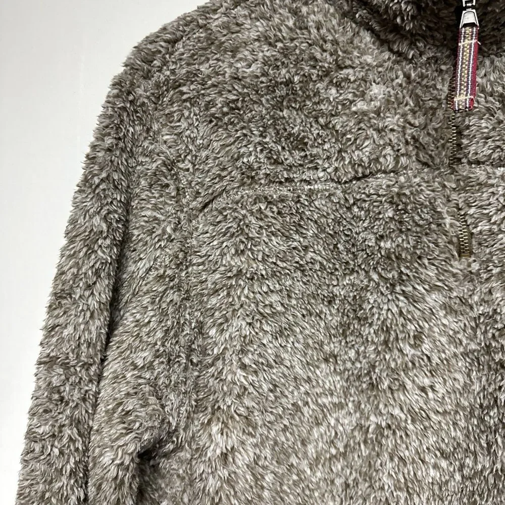 Alpine Sherpa Quarter Zip Brown Western‎ Pullover Sweater Womens Size XL